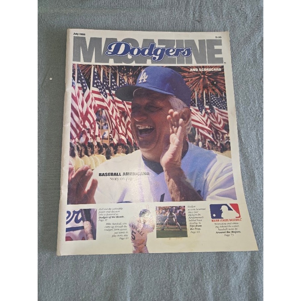 July 1988 Dodgers Magazine and Scorecard Tommy Lasorda Cover MLB Baseball